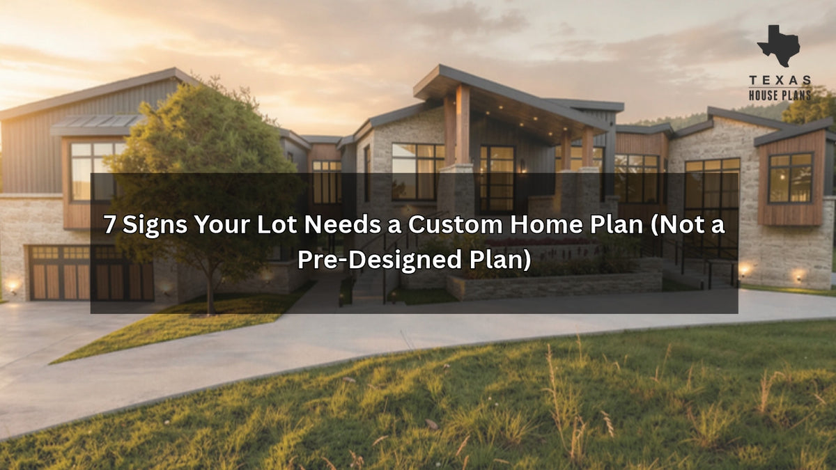 7 Signs Your Lot Needs a Custom Home Plan (Not a Pre-Designed Plan)