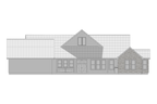 Architectural drawing of a house with different roof styles on a white background