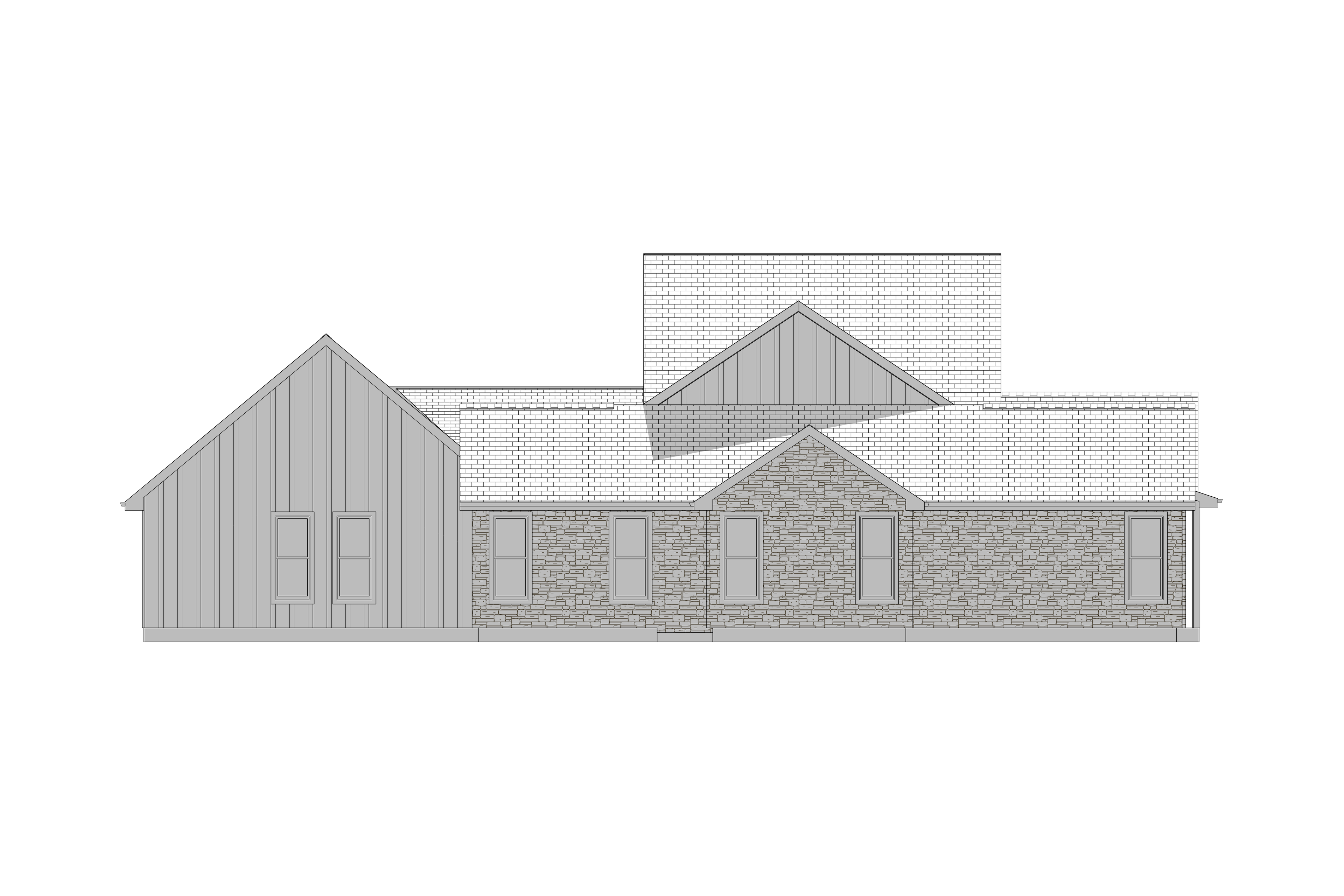 Schematic drawing of a house with different roof styles on a white background