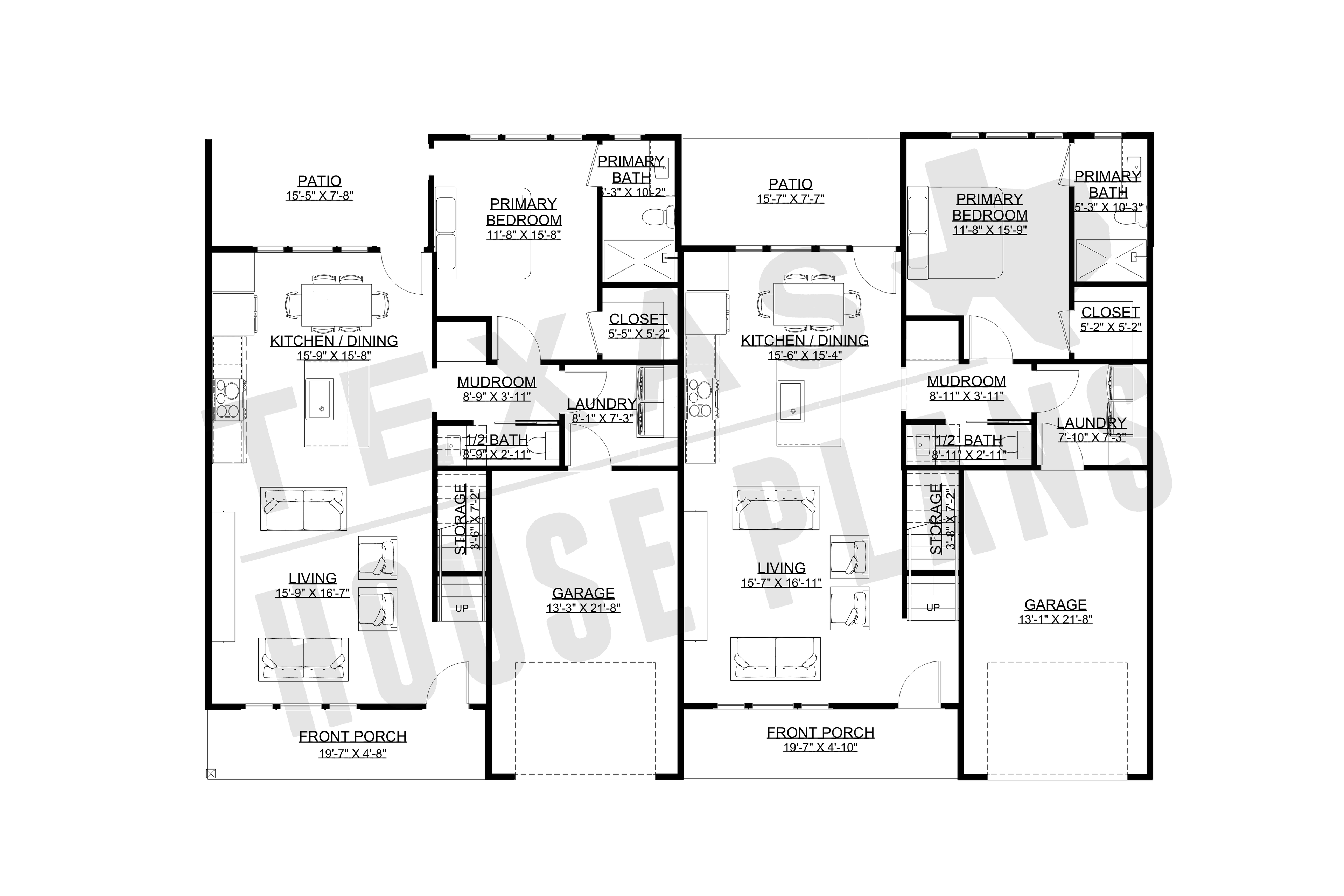Floor plan diagram of a house layout with labeled rooms on a white background