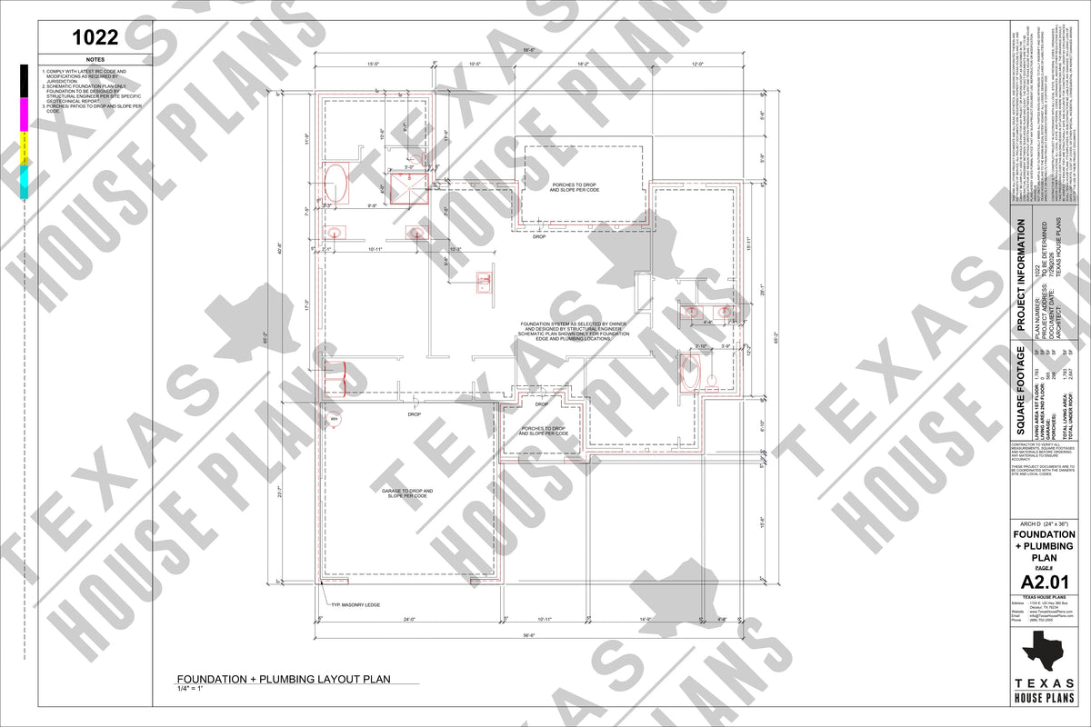 FOUNDATION + PLUMBING LAYOUT PLAN