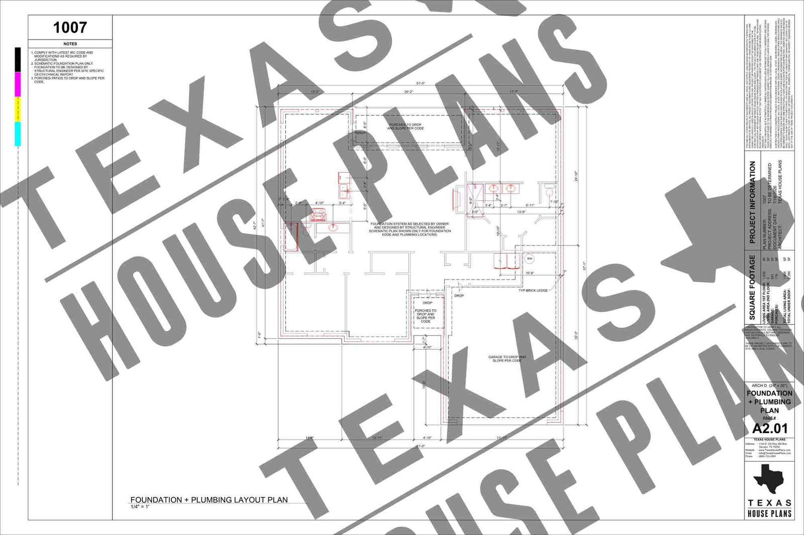 FOUNDATION + PLUMBING LAYOUT PLAN