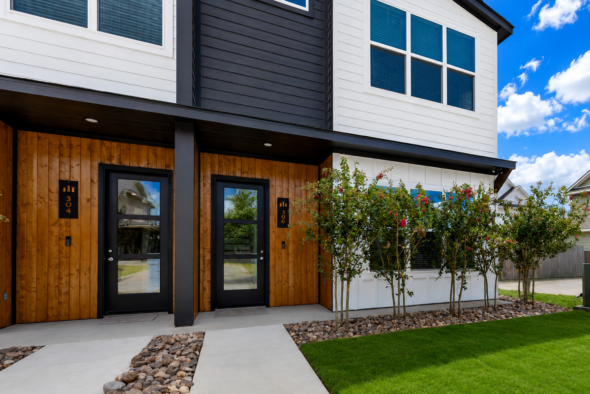 front porch of investment property designed by texas house plans.
